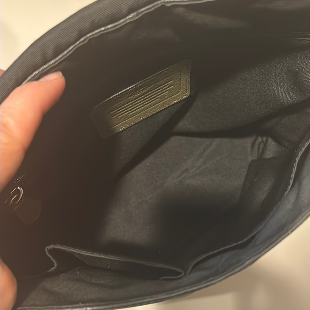 Coach Olive Green Leather Messenger Bag - Picture 7 of 13